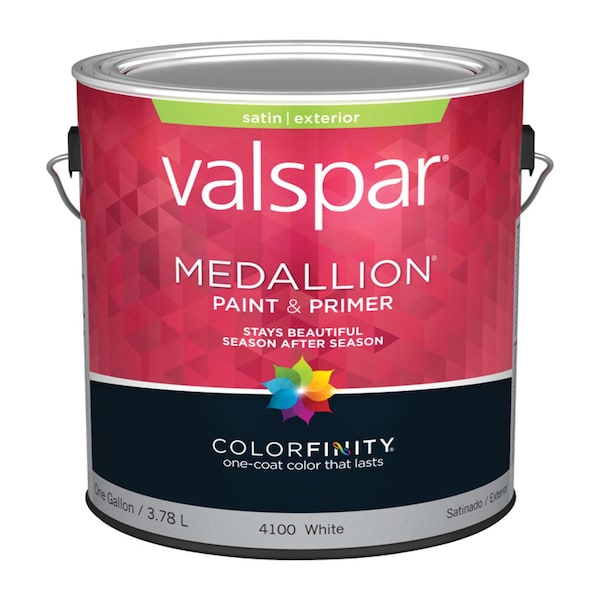 Valspar Exterior Paint, Satin, Latex Base, Satin, 1 gal 027.0004100.007 - main
